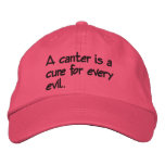 A canter is a cure for every evil. embroidered hats