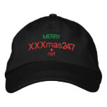 A cap wIth  "MERRY XXXmas247.net" On It Embroidered Hat