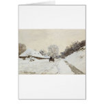 A Cart on the Snowy Road at Honfleur (1865) Greeting Card