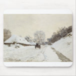 A Cart on the Snowy Road at Honfleur (1865) Mousepad