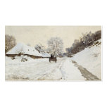 A Cart on the Snowy Road at Honfleur, Claude Monet Business Card Template