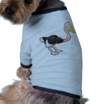 A cartoon cute ostrich bird dog clothes