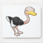 A cartoon cute ostrich bird mousepad