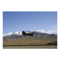 A CH-47 Chinook takes off