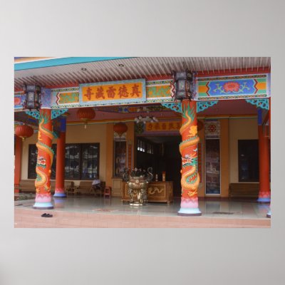 A Chinese Temple In Pontianak, West Borneo Poster by WestBorneoImages