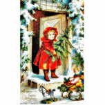 A christmas greeting with a baby holding christmas photo sculptures