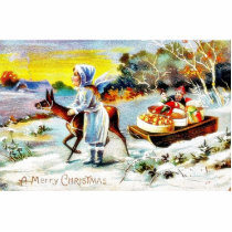 A christmas greeting with a family moving with a c acrylic cut outs