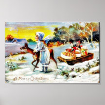 A christmas greeting with a family moving with a c posters