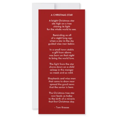 A CHRISTMAS STAR FULL COLOR RACK CARD by justmetrk