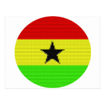 A Circle Ghanaian Flag Postcard