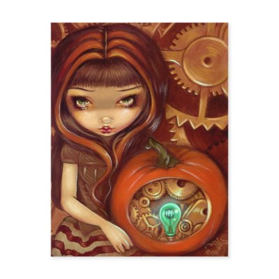 "A Clockwork Pumpkin" Postcard by strangeling