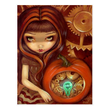 "A Clockwork Pumpkin" Postcard