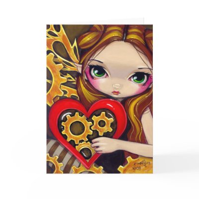 "A Clockwork Valentine" Greeting Card by strangeling