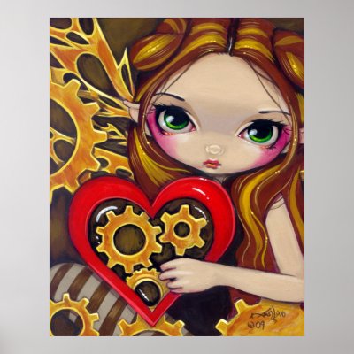 A Clockwork Valentine steampunk fairy Art Print by strangeling