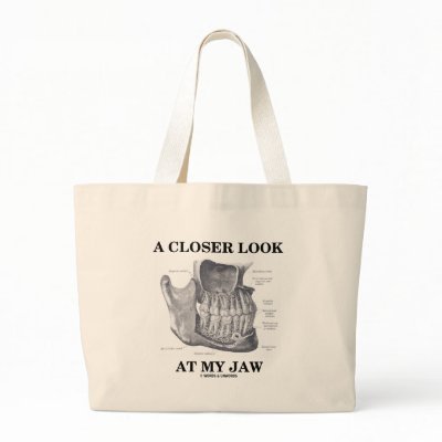 A Closer Look At My Jaw (Anatomical Bones) Canvas Bag by wordsunwords