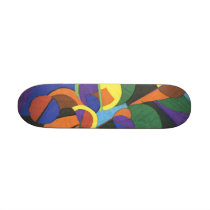 A colourful abstract design skateboard