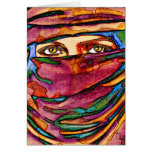 A colourful veil and immense eyes ...