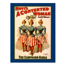 A Contented Woman Campaign Girls Postcards