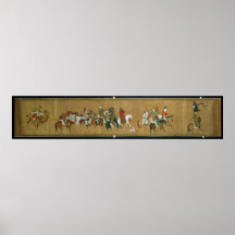 A convoy of Mongols, Chinese, 14th century Poster