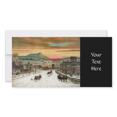 A Country Christmas Scene Photo Card Template by OldeWorldGifts