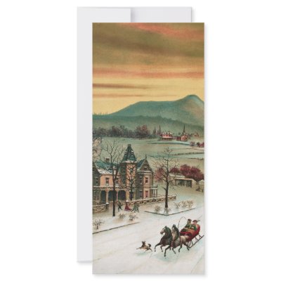 A Country Christmas Scene Custom Rack Card by OldeWorldGifts
