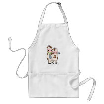 a couple of cute moo cows apron