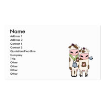 a couple of cute moo cows business card