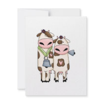 a couple of cute moo cows custom invite