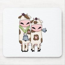 a couple of cute moo cows mouse pad