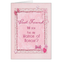 A craft look Matron of Honour invitation Greeting Card