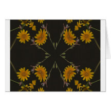 A cross shaped repeated group of yellow flowers cards