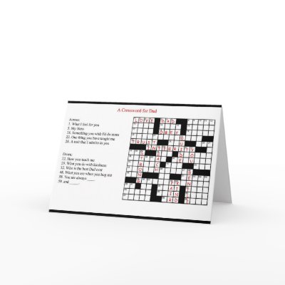 A Crossword for Dad Greeting Card by NotionsbyNique