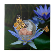 A cute baby lily butterfly bubble tiles
