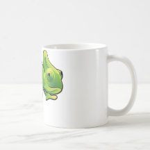 A cute chameleon lizard coffee mug