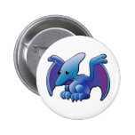A cute friendly dinosaur pterodactyl or pteranodon buttons