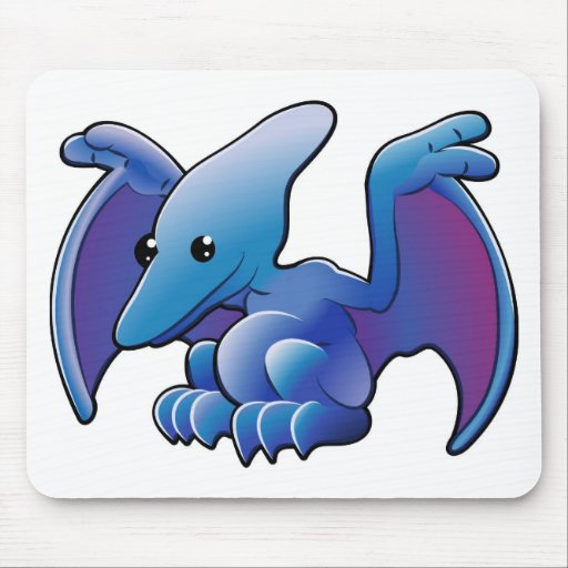 A cute friendly dinosaur pterodactyl or pteranodon mouse pad