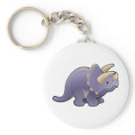 A cute friendly triceratops dinosaur keychains