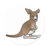 A cute kangaroo with a joey in its pouch