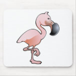 A cute pink flamingo bird mousemats
