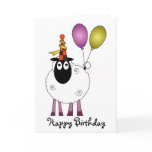 A cute sheep at party time. card