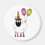 A cute sheep at party time. fridge magnet