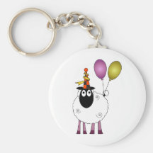 A cute sheep at party time. key chains