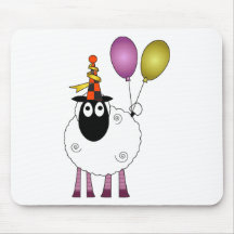 A cute sheep at party time. mouse pad