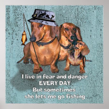A dachsund Fisherman Print