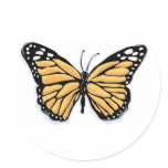 A Dainty Monarch Butterfly Round Sticker