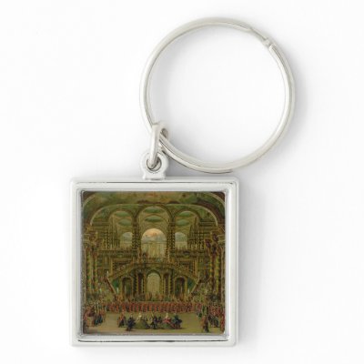 A Dance in a Baroque Rococo Palace Keychain by bridgemanart