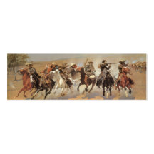 A Dash For Timber by Remington, Vintage Cowboys Business Card Templates