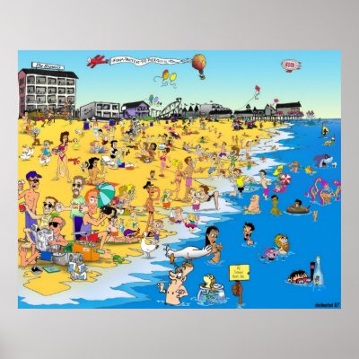 A day at the beach, OOB, Maine Poster by cbolmsted06