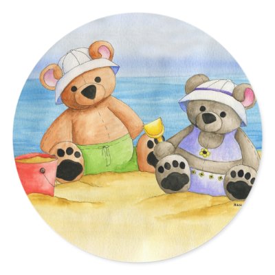 A Day at the Beach Sticker by 13BlackCatsDesigns