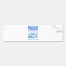 A Day at the Sea Ocean Waves Sunny Day Art Bumper Sticker